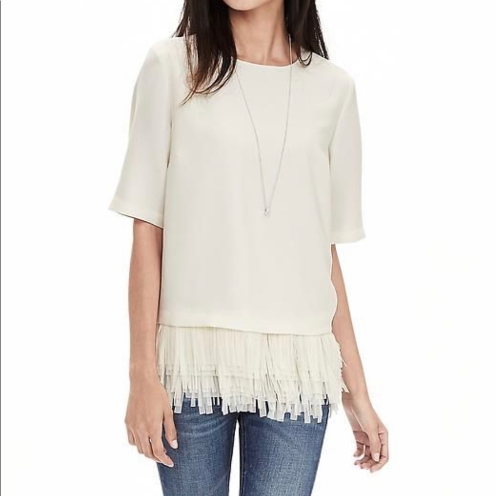 Banana Republic Fringe Blouse Top Size XS
